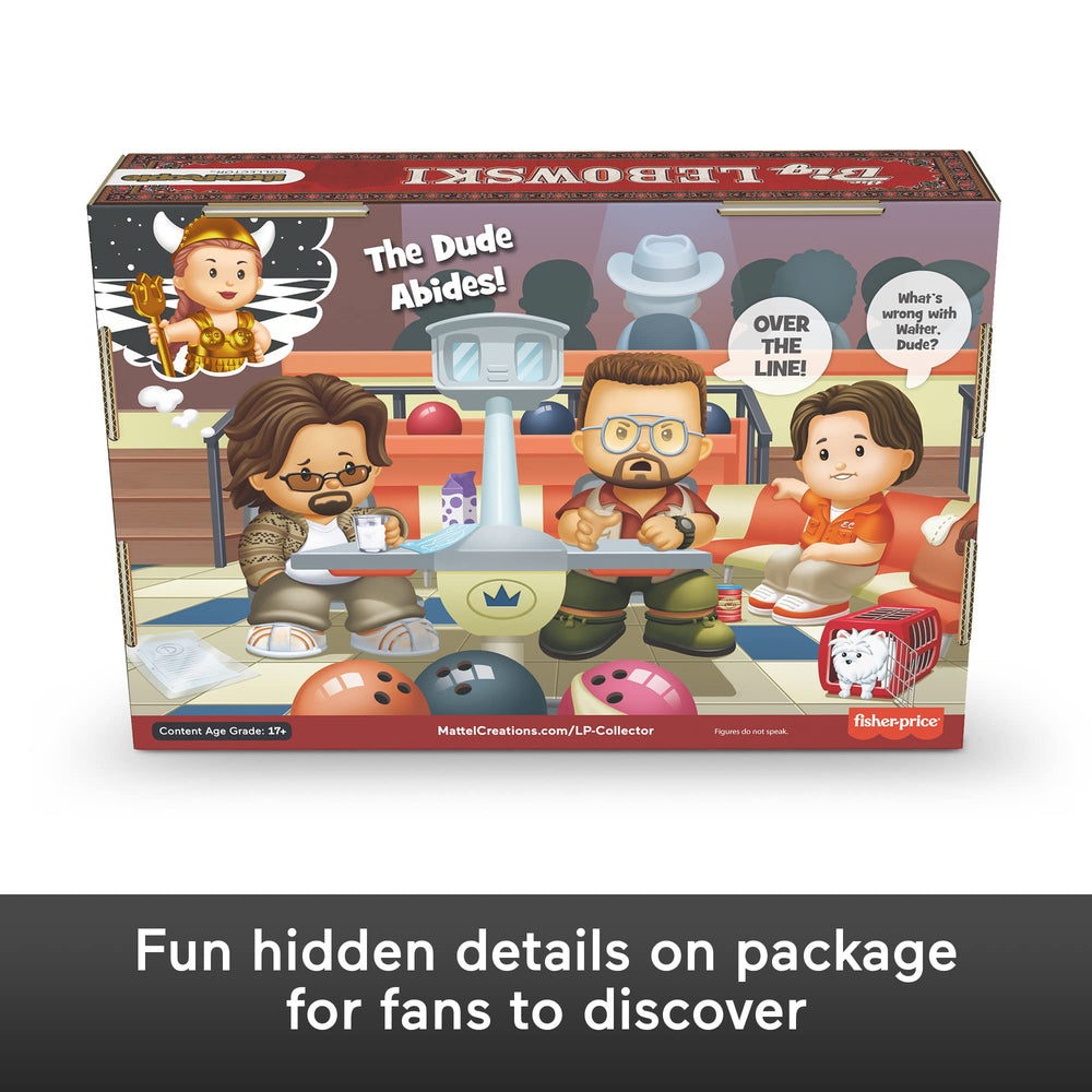 Little People Collector Big Lebowski packaging with bowling alley motif, ideal for gift-ready display