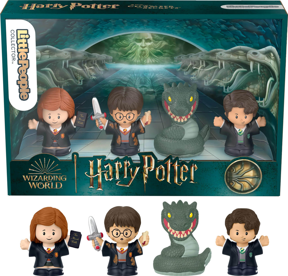 Little People Collector Harry Potter figure with Gryffindor sword for display.