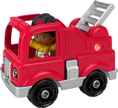 Little People Fisher-Price firetruck durable plastic supports long-lasting play sessions.