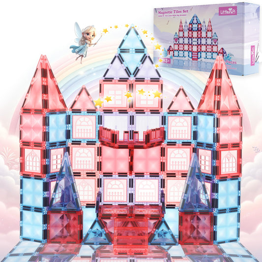 Little Pi 104pcs Frozen Princess Castle tiles for imaginative building and STEM fun.