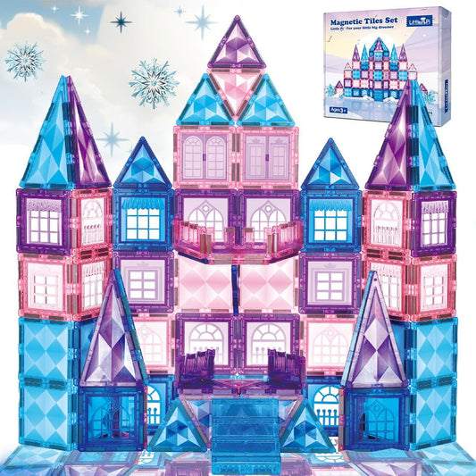 Little Pi Frozen Castle tiles showcased with doors and windows for imaginative pretend play.