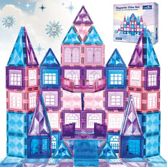 Little Pi Frozen Castle tiles showcased with doors and windows for imaginative pretend play.