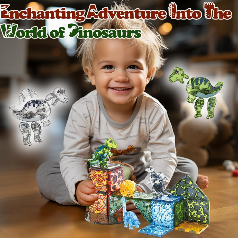Little Pi magnetic tiles animals play encourages creative design.