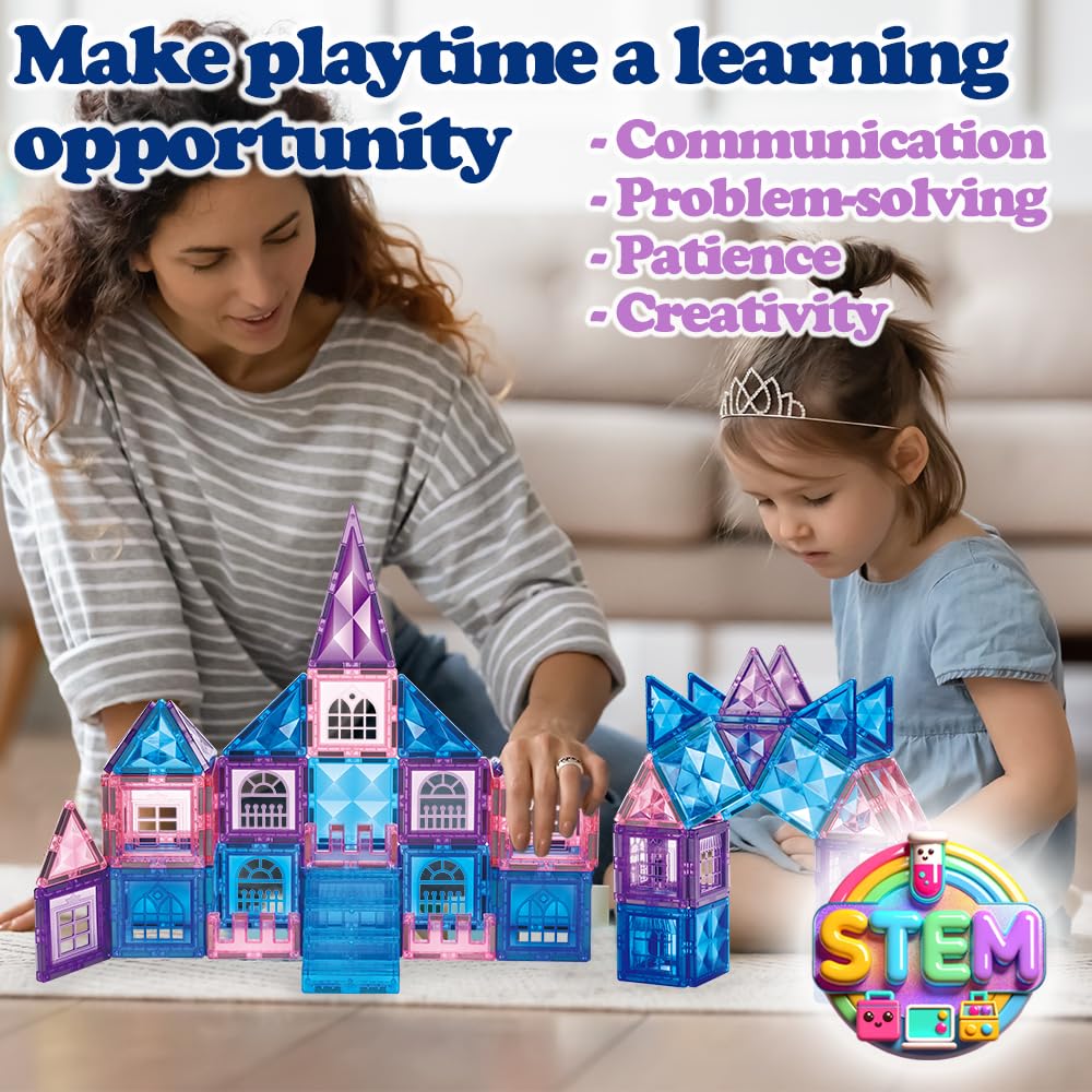 Little Pi screen-free play kit invites parent-child bonding during snowy castle playtime.