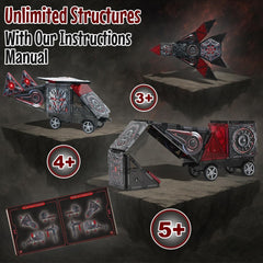 See-through pieces add depth to ShadowBots constructions.