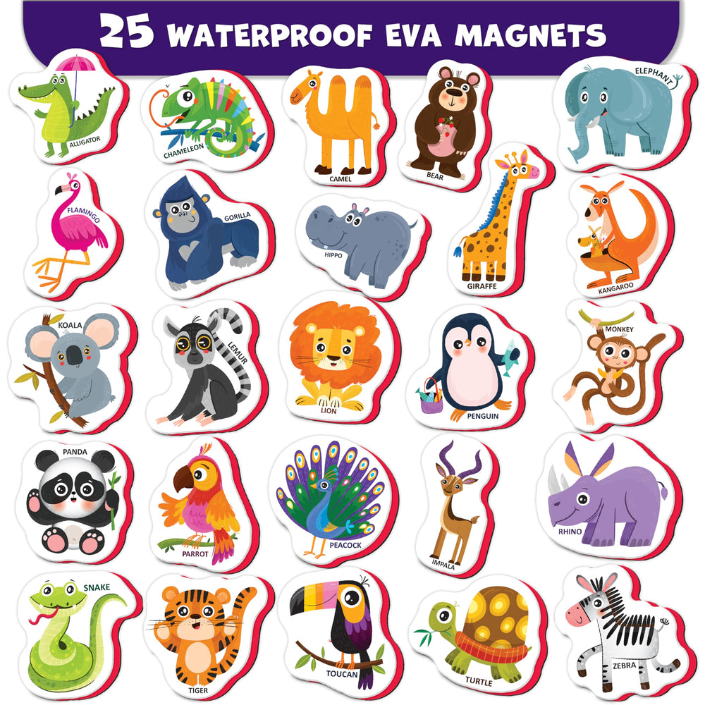 Little World lion and elephant magnets close-up for small hands
