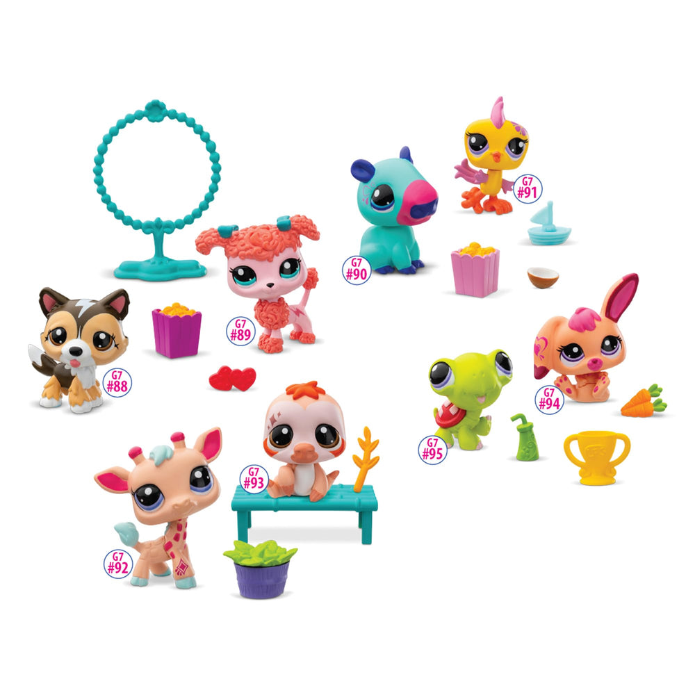 Littlest Pet Shop Bark-Cuterie pair with shepherd and cat