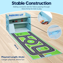 Livememory toy car garage box polyester material for safe, durable play sessions.