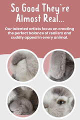 Close-up of Living Nature rabbit fur texture and two-tone coat.