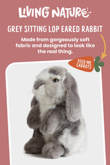 Living Nature fluffy grey rabbit face with soft fur texture.