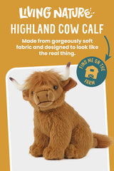 Living Nature Highland Cow fluffy coat close-up, showing detailed texture for tactile cuddling.