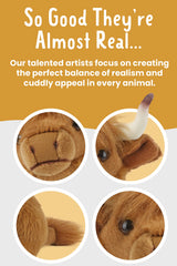Living Nature Highland Cow horns detail, realistic features invite gentle pretend farming adventures.