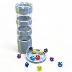 Lixusia Castle Dice Tower showing top-to-bottom roll in action for immersive gameplay