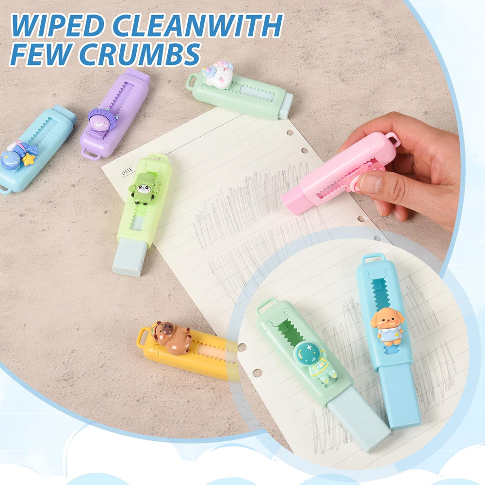 LiYiQ cute cartoon tops add charm to drawings while erasing neatly.