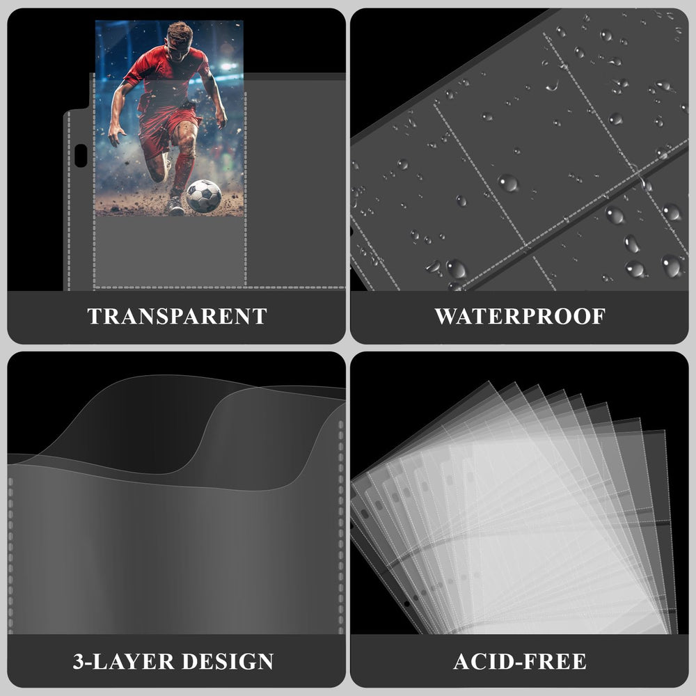 Lizuart crystal-clear display pages in binder enable easy viewing of collectibles.