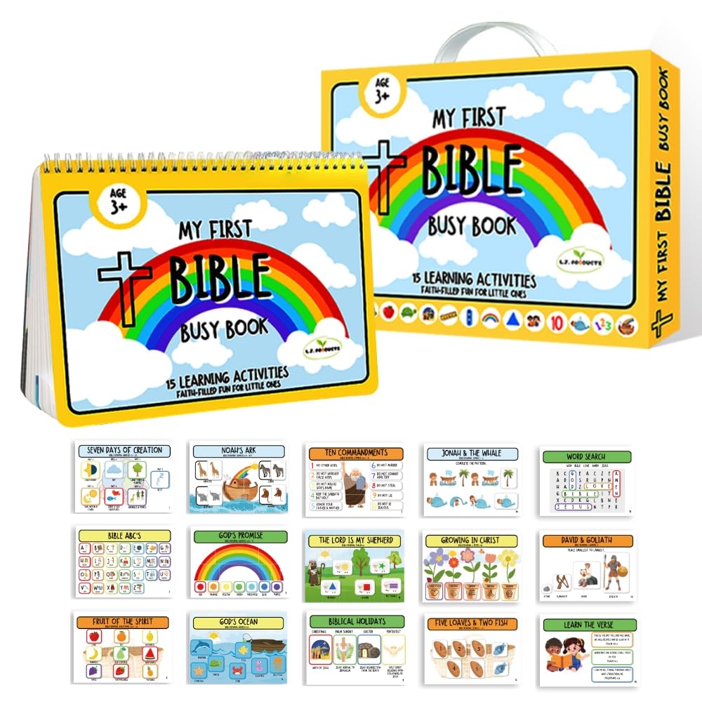 L.J. Products Bible Busy Book cover: engaging toddler Bible learning through tactile discovery.