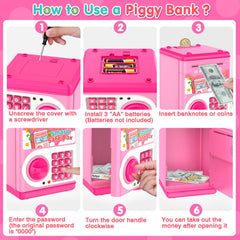LJZJ pink piggy bank ready for gift packaging and gifting.
