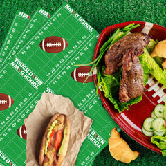 LKITMIUT football napkins design-closeup emphasizes bold touchdown motif.