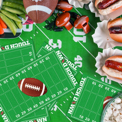 LKITMIUT football napkins-use-scenario shows table ready for snacks.