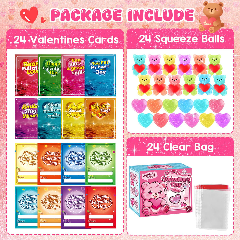 LLESSOO clear valentine bags—neat gift exchanges with cards and squeezables