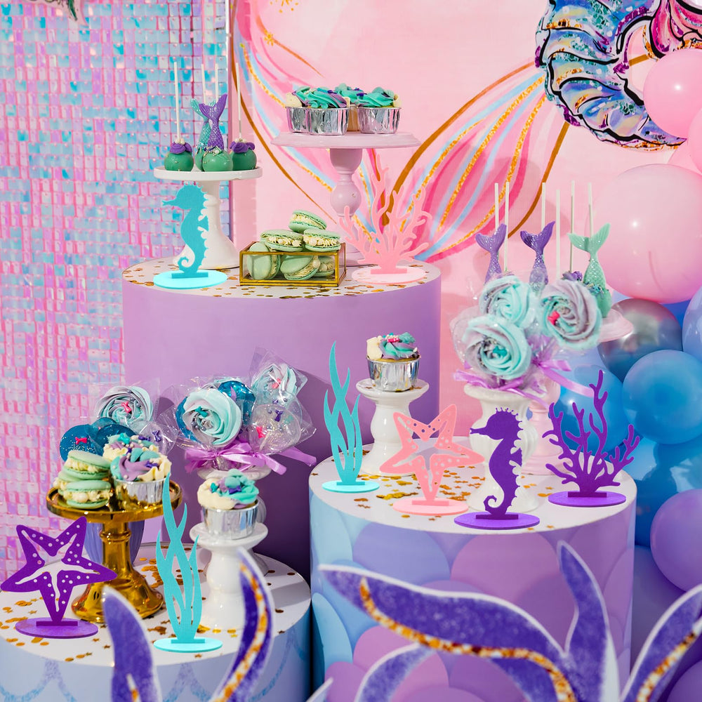 LLMSIX mermaid party setup for ocean-themed birthdays and baby showers