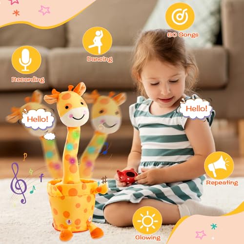 LLUKEME dancing giraffe toy LED lights brighten nighttime play