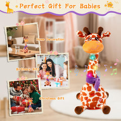 LLUKEME Dancing Giraffe Toy recording button for personal messages.