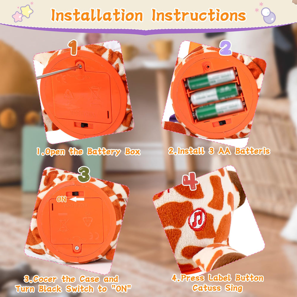 LLUKEME dancing talking giraffe toy soft plush fabric for gentle hugs