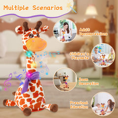 LLUKEME dancing talking giraffe toy sings 10 songs for playful moments