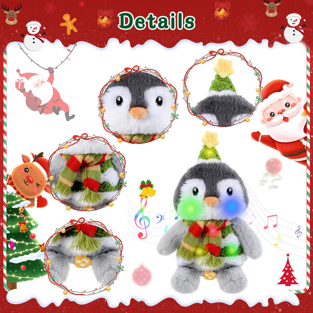 LLUKEME penguin knitted scarf detail adds charming holiday appeal