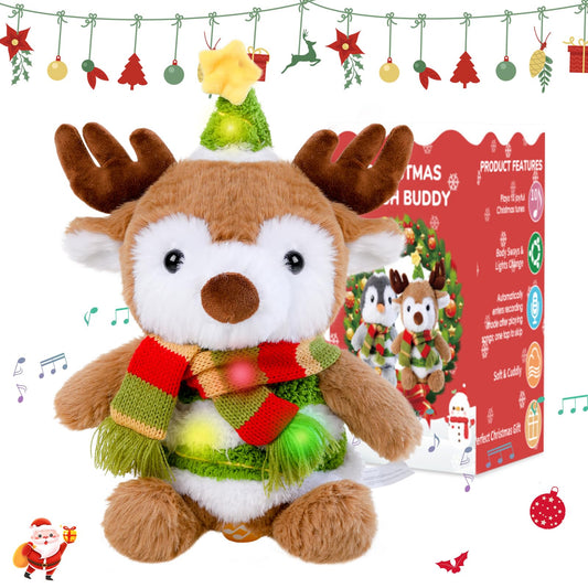 LLUKEME reindeer-dancing-plush sings to lift festive mood