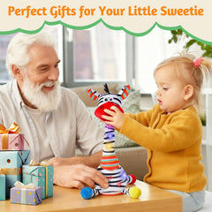 LLUKEME Zebra toy bells add cheerful jingles during movement.