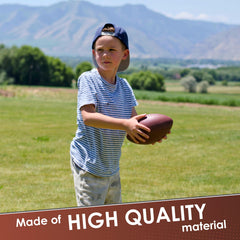 LMC Products brown foam football held by kids and adults for skill building