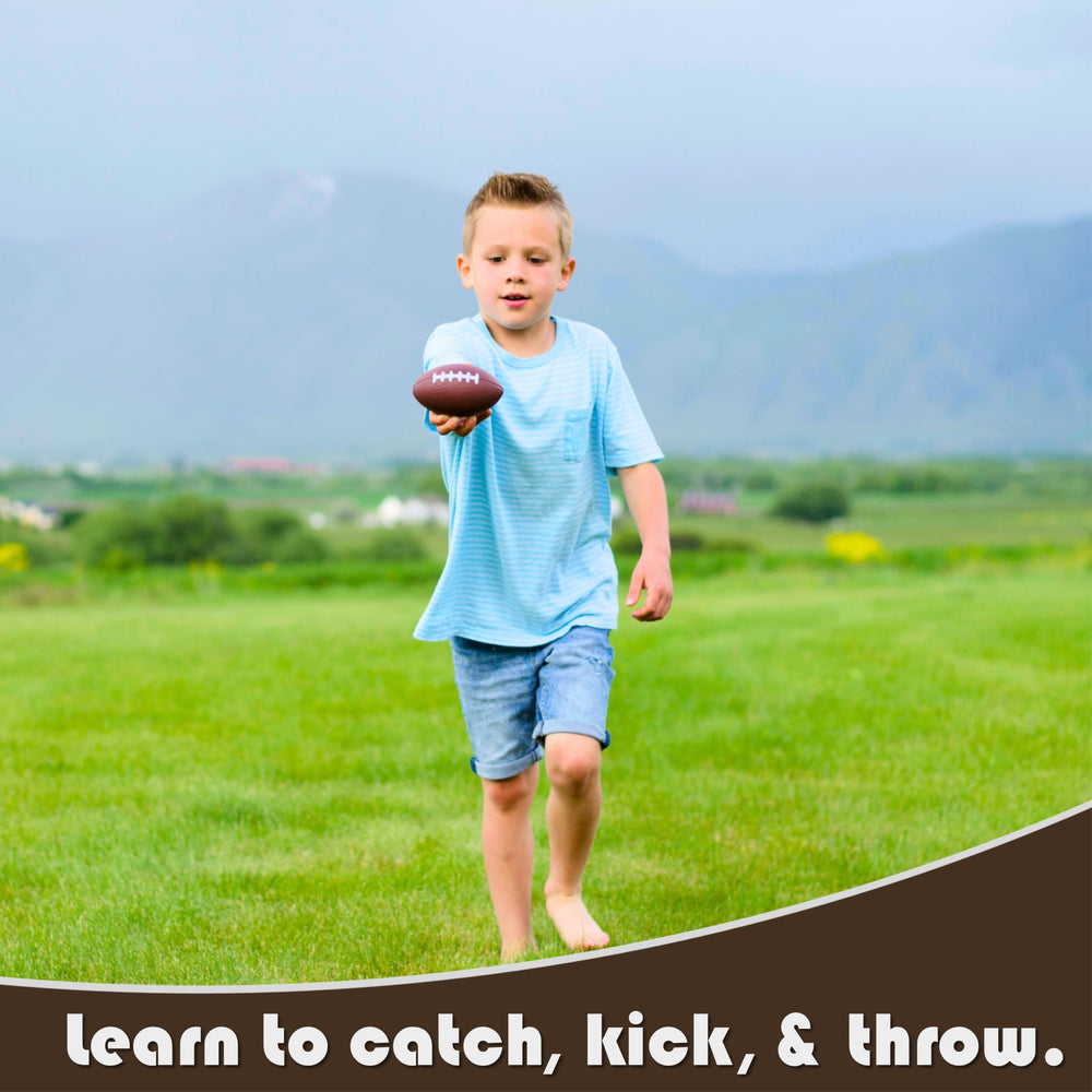 LMC Products mini footballs arranged as party favors for kids' events