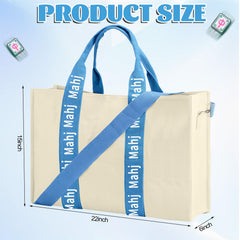 Locmeo mahjong bag interior-pocket keeps cards and dice neatly organized during travel.