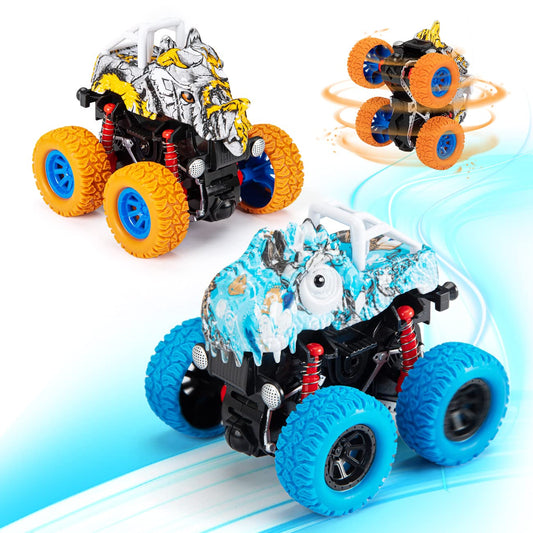 LODBY dinosaur trucks two-pack front view for imaginative play indoors and outdoors.