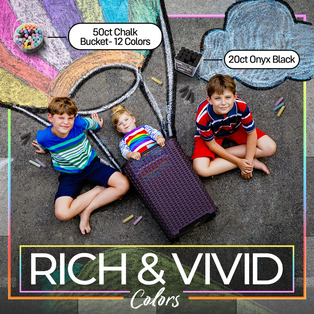 Inspires imaginative street murals and playful chalk games in fresh air.
