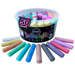 Loddie Doddie jumbo sidewalk chalk bucket open for easy access and creative play.