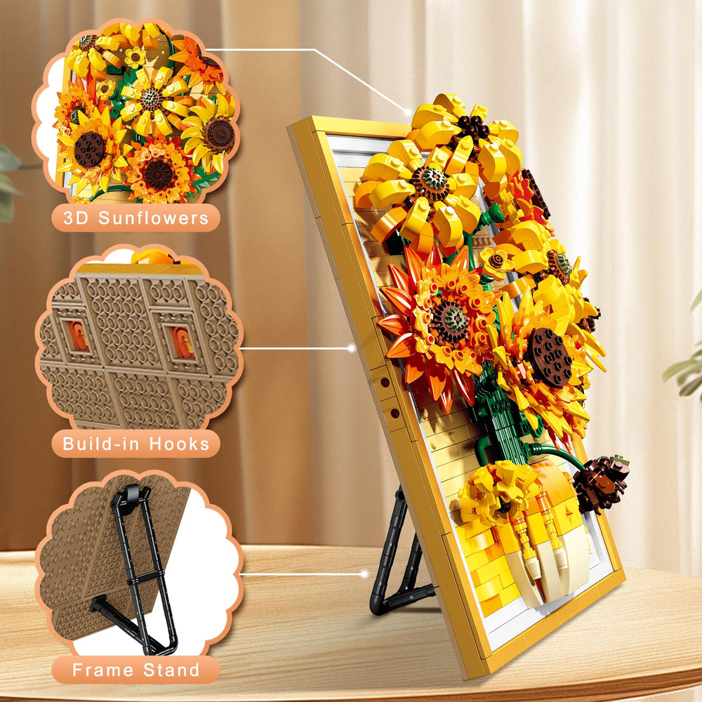 Lodikisbay Sunflower Frame – intricate depth and texture in brick art.