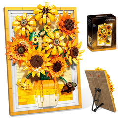 Lodikisbay Sunflower Frame – detailed 3D brick art for wall display.