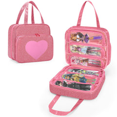 LoDrid doll case with six transparent pockets for easy Monster High display