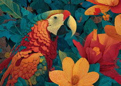 LOJETON Colorful macaw puzzle for adults—vibrant home decor option