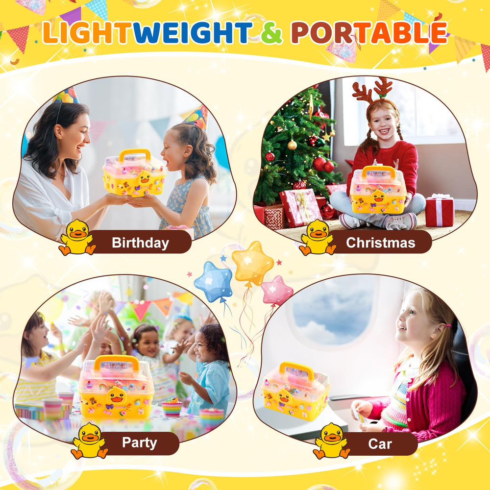 Lokuc Duck Theme Nano Tape Bubble Kit storage box keeps supplies organized after play.