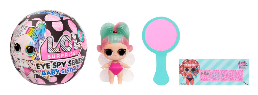 LOL Surprise Eye Spy Baby Sisters doll in colorful packaging for imaginative play.