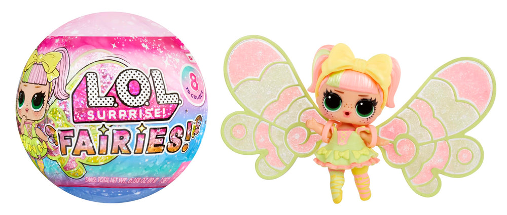 L.O.L. Surprise! Fairies Tots doll inside ball for exciting unboxing and display.
