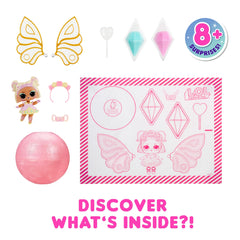 L.O.L. Surprise! Fairies Tots wings on doll for customizable magical look.