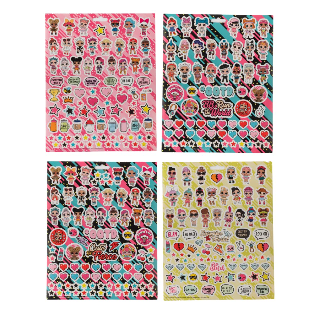 LOL Surprise stickers for decorating notebooks and planners, adding color and personality.