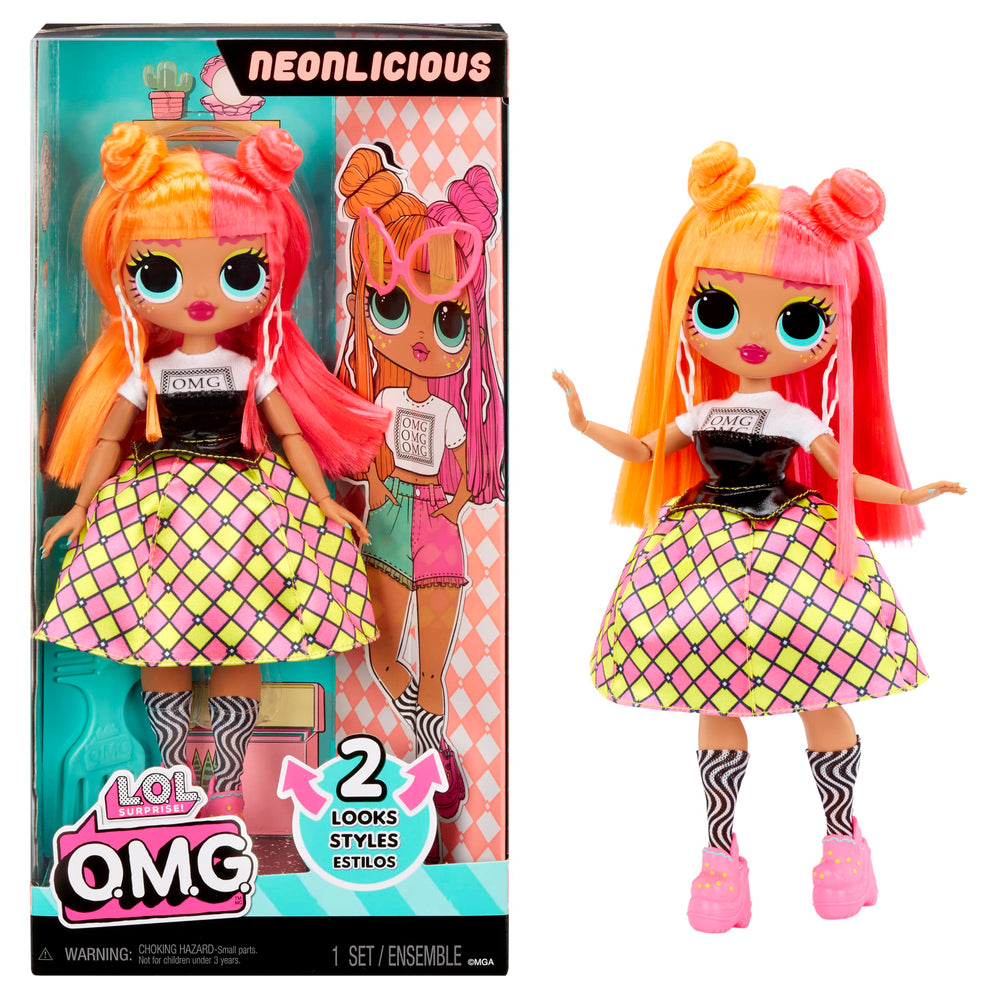 L.O.L. Surprise Neonlicious doll with transforming outfit for creative play.