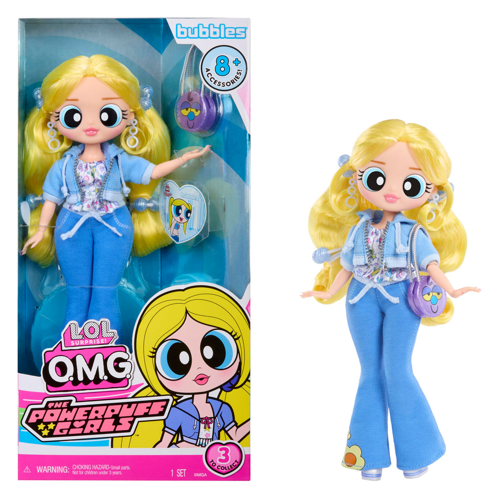 L.O.L. Surprise! Powerpuff Bubbles doll in a chic outfit for imaginative play.