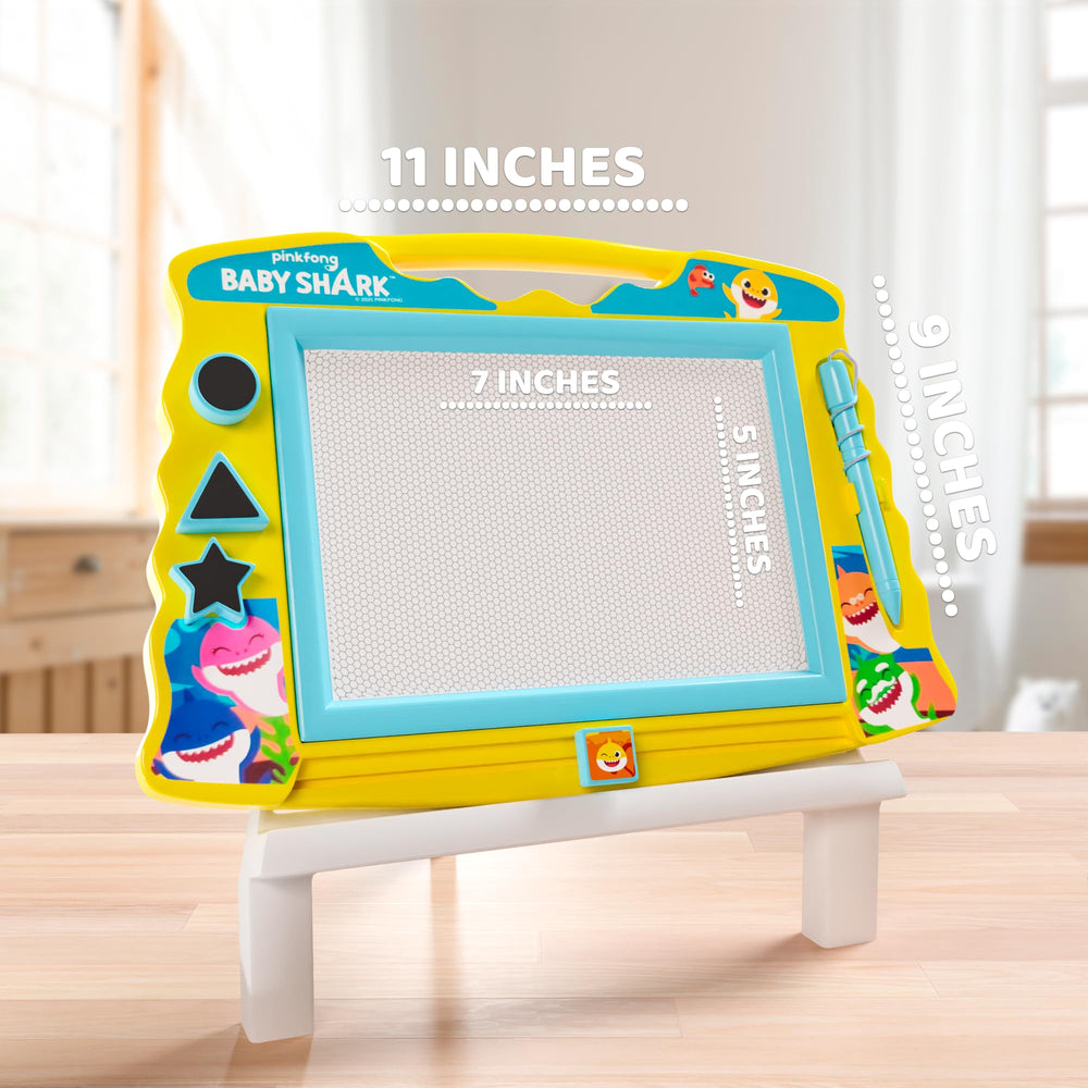 Lollipop Baby Shark board with stamps to enhance shape practice during play